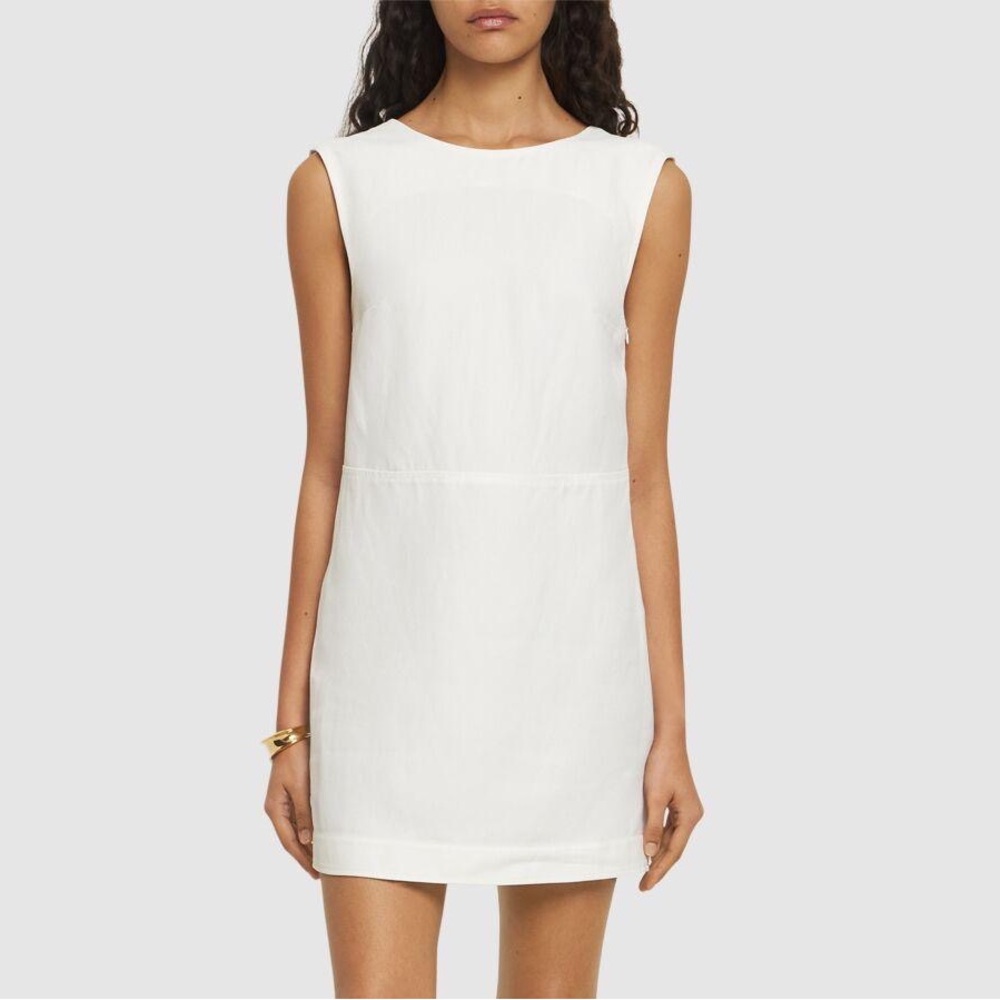 Loulou Studio Linen Blend Minidress M White Saks